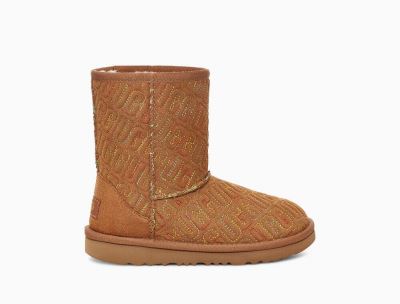 UGG Classic II Graphic Stitch Big Kids Boots Chestnut/ Brown - AU 310DE